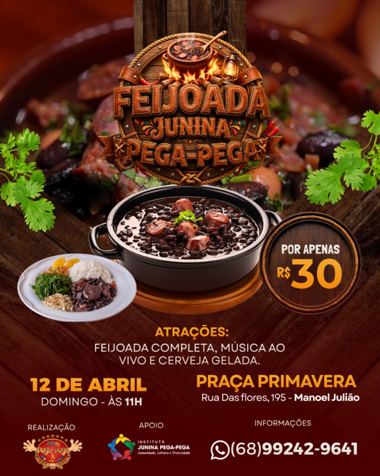 Feijoada da Junina Pega-Pega acontece em abril