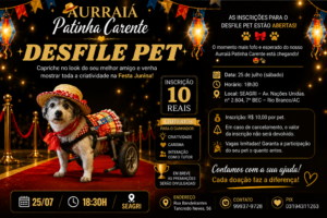 Aurraiá Patinha Carente abre inscrições para desfile pet com tema junino