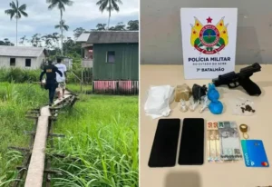 Polícia fecha ponto de tráfico e apreende arma de fogo no interior do Acre