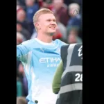 Haaland marca contra o Liverpool e comemora com torcida do City; veja